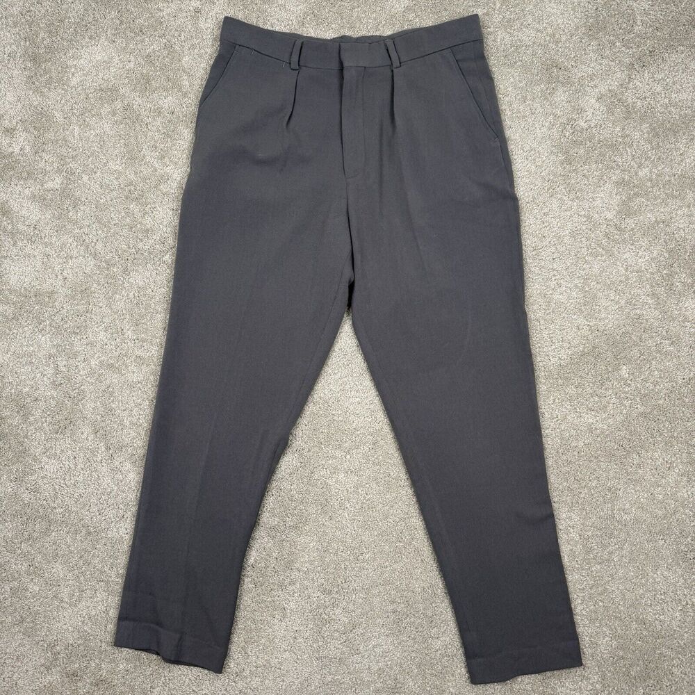 Elwood Men's Pleated Trousers Size Medium Vintage Grey Cropped New With Tags